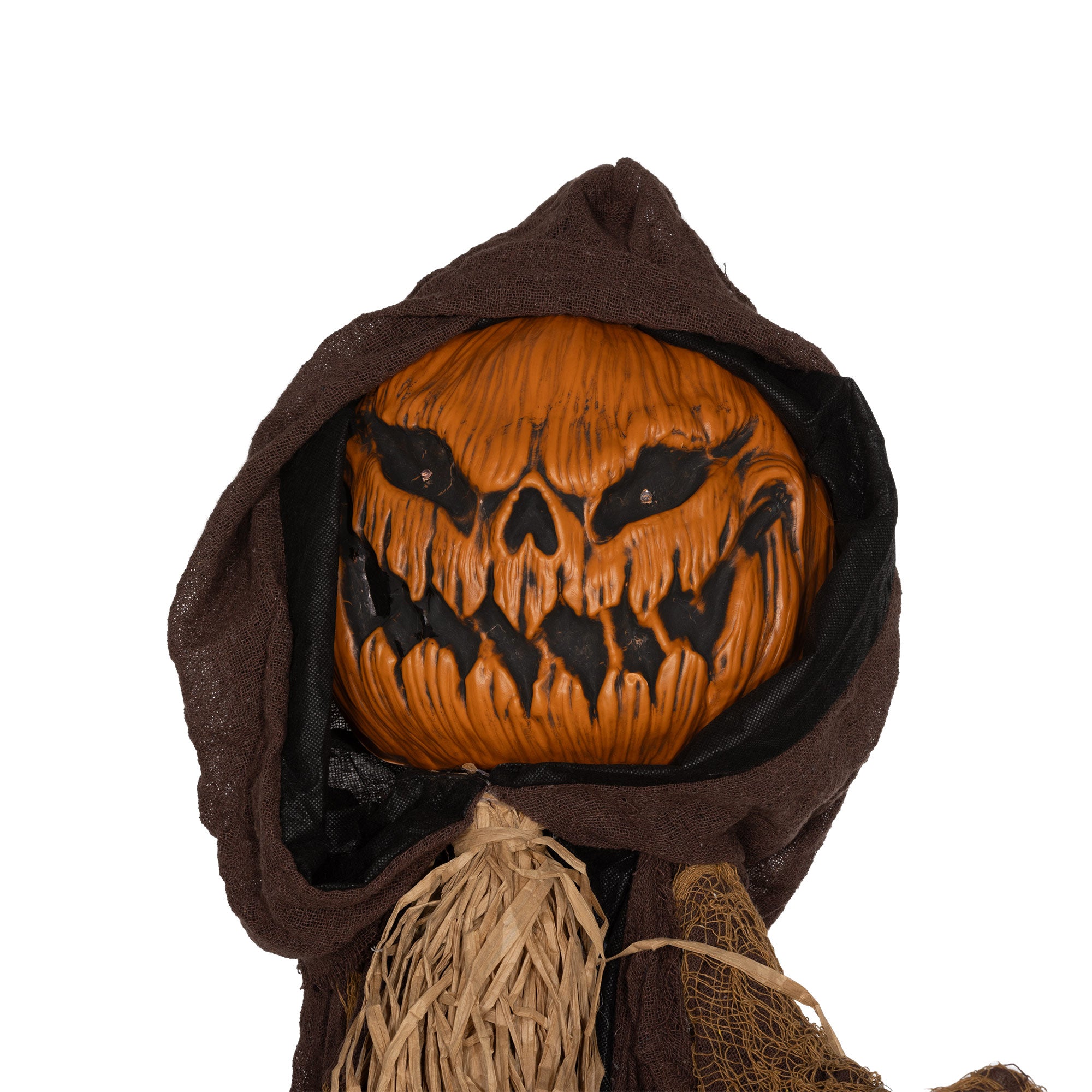 198cm 78" Straw Pumpkin Halloween Decoration, Halloween Prop with Light Up Eyes, for Haunted House Indoor Outdoor Decor