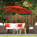 Five-Position Adjustable Aluminium Frame Overhanging Parasol - Orange