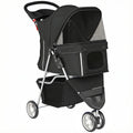 3 Wheel Pet Stroller for Small and Miniature Dogs, Black