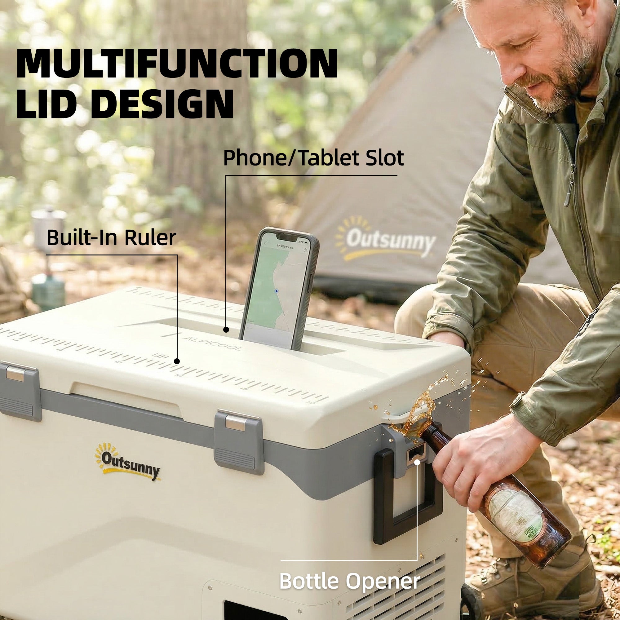 42.5L Compressor Car Fridge Freezer, Camping Refrigerator with App Control, 20℃-20℃