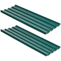 Pack of 24 Galvanised Corrugated Roofing Sheets for Greenhouse - Green