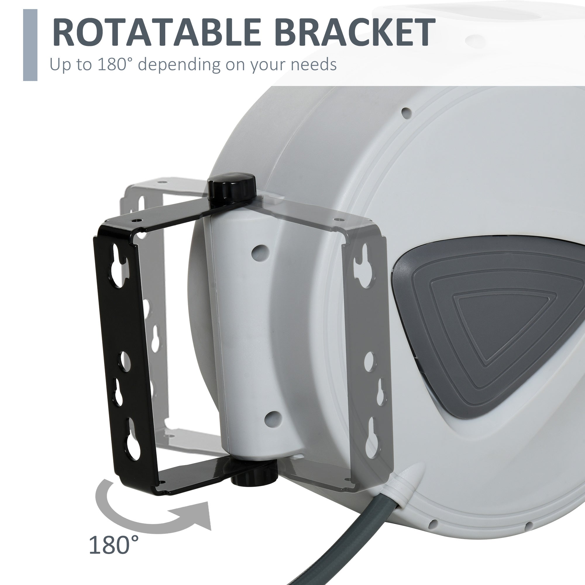 Retractable Air Hose Reel 15m+ 140cm Hose Diameter 3/ 8" 9.5mm, Hose Connector 1/ 4" BSP, Wall Mount Auto Rewind Hose- Reel