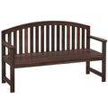 2 Seater Wooden Garden Bench with Armrest, Outdoor Furniture Chair for Park, Balcony, Carbonised Finish