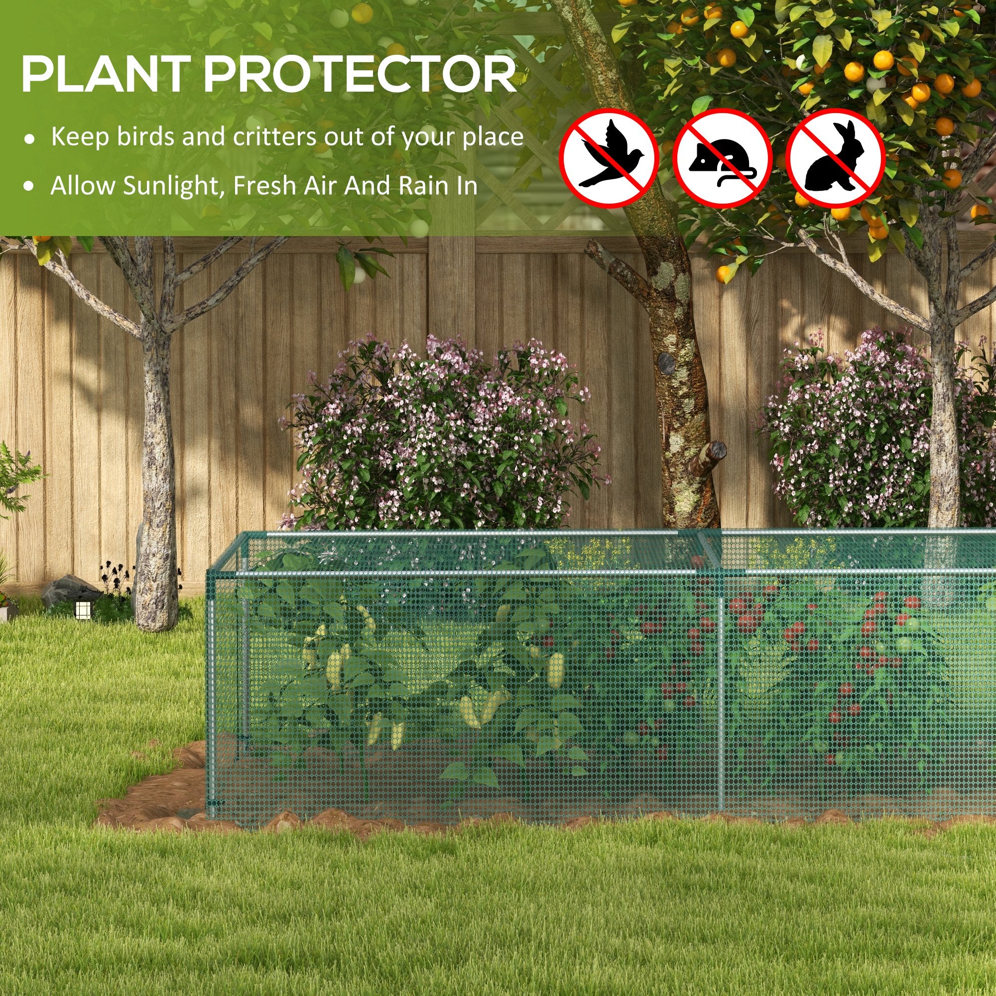 8' x 4' Plant Protection Cage, with Door, Green