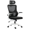 Ergonomic Office Chair, High Back Mesh Computer Desk Chair with Adjustable Headrest and Lumbar Support, Rotatable Armrests, Tilt Function for Home Office, Black