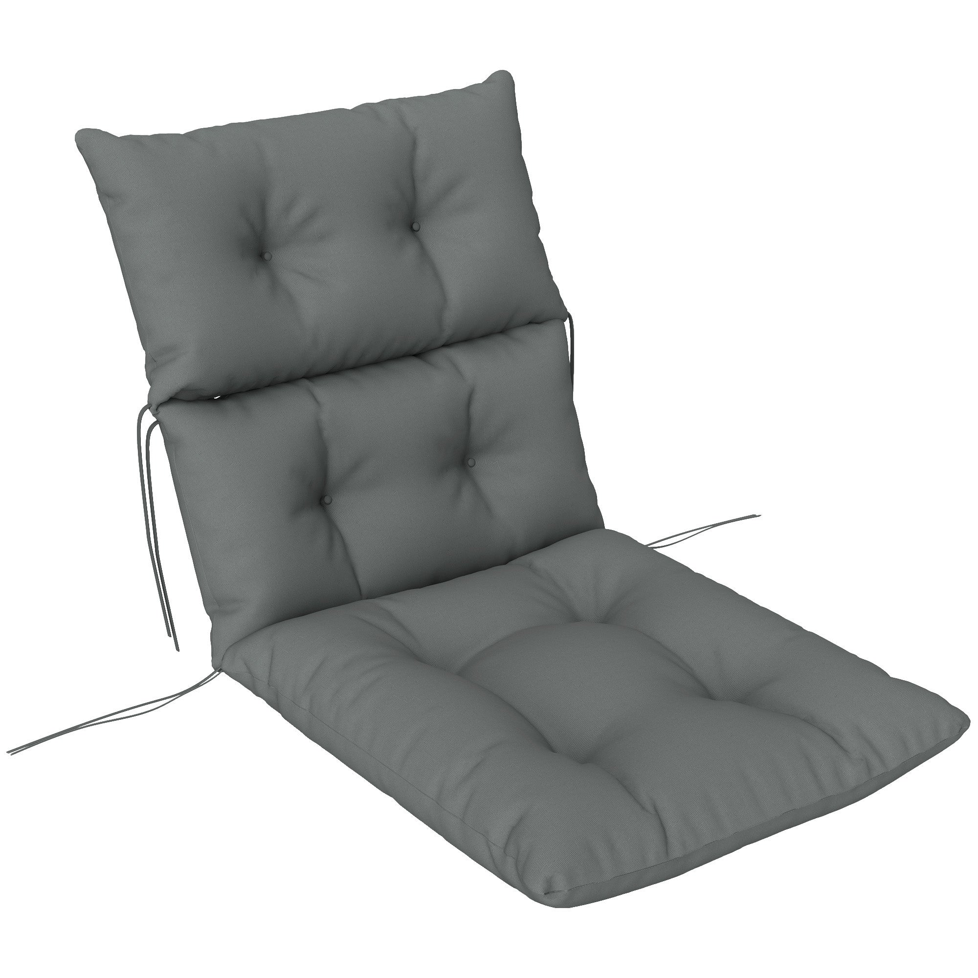 115cm Rocking Chair Cushion Set with Padded 10cm Thick Seat - Light Grey