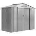 7 x 4ft Lockable Metal Garden Tool Storage Shed Storage - Light Grey