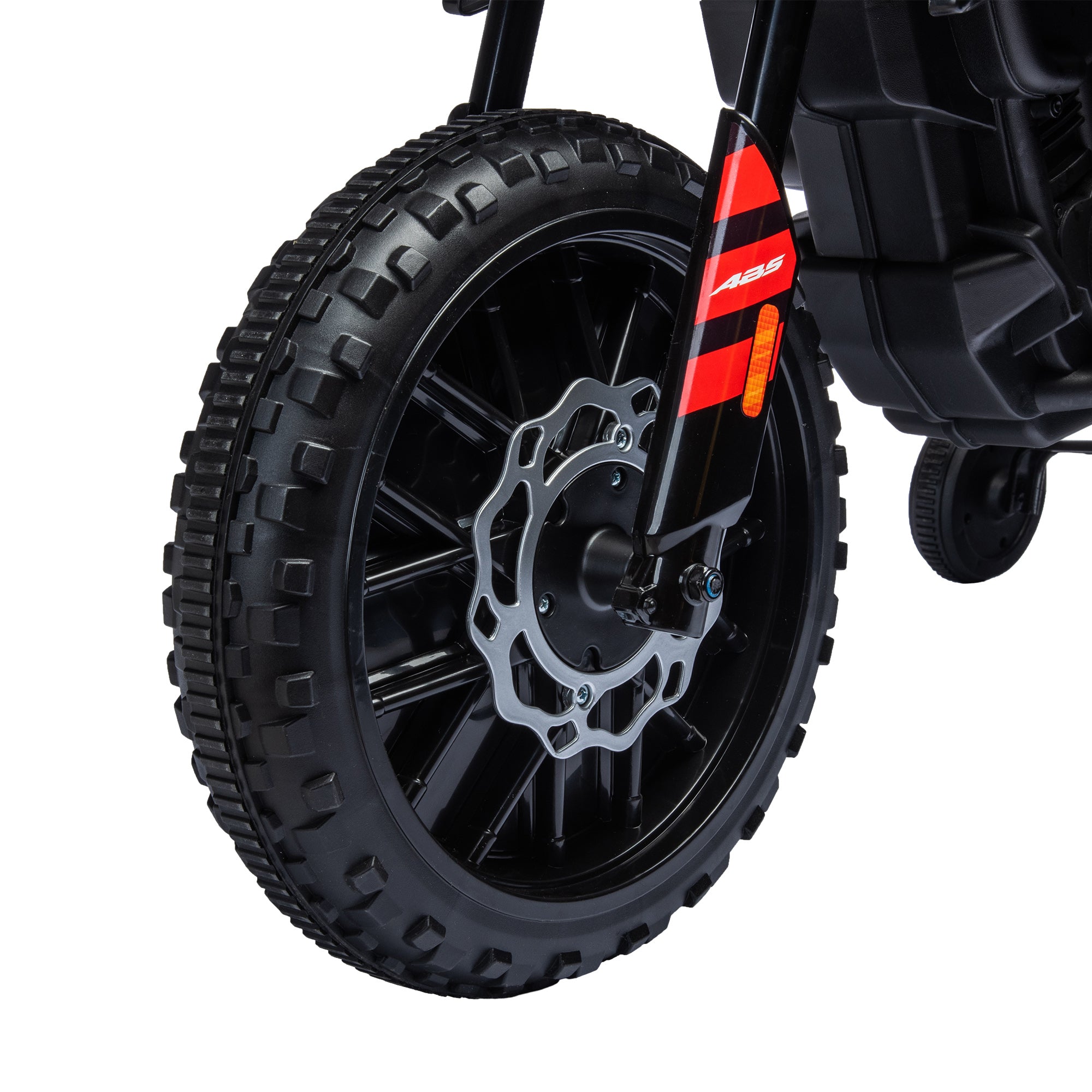 12V Aprilia Licenced Kids Motorbike with Training Wheels, Spring Suspension, LED Light, USB, Music, Red