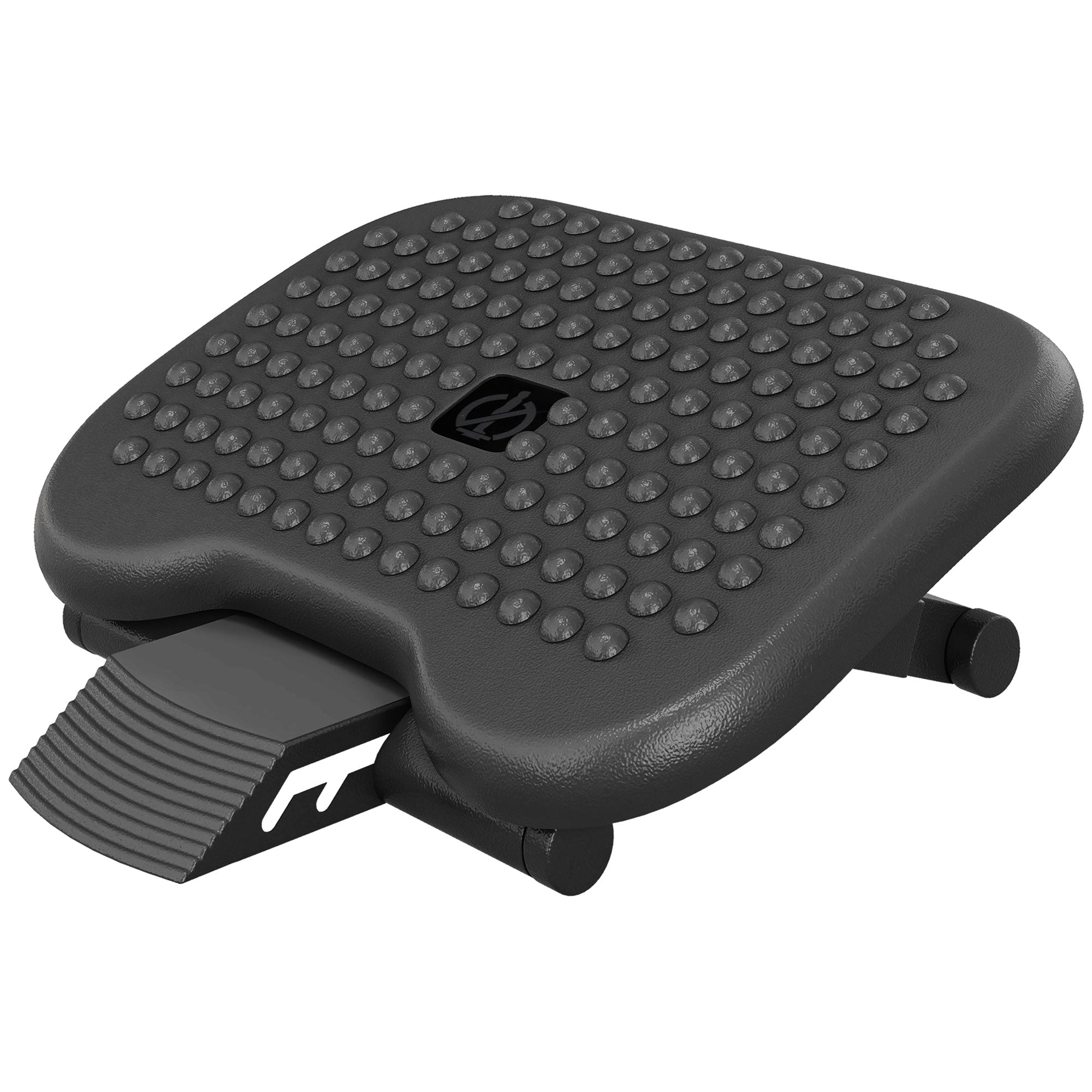 Footrest Adjustable Height & Angle Tilting Platform Home Office Foot Rest Black