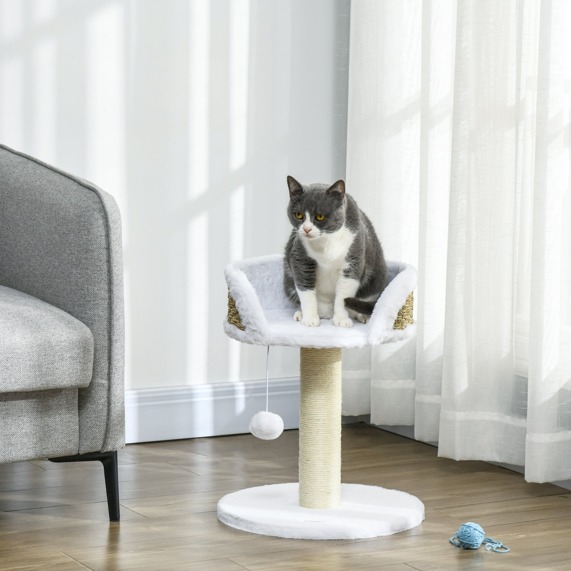 Cat Tree Tower with Scratching Posts, White