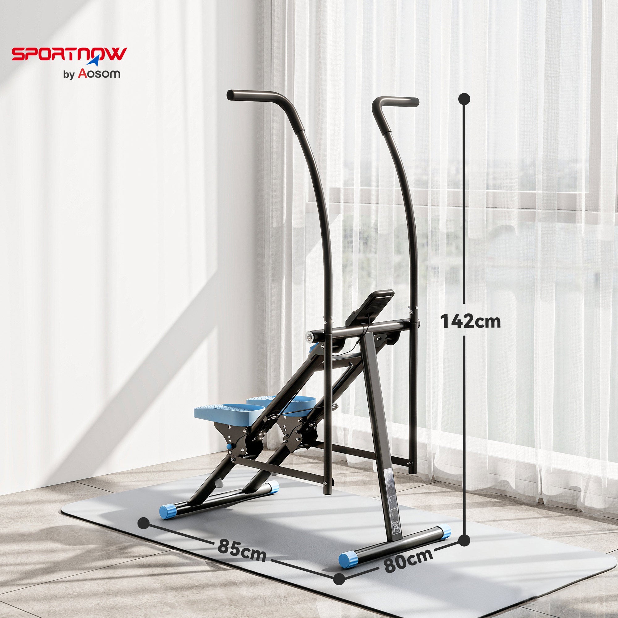 Stair Stepper for Home Gym Exercise, Vertical Climber Machine with LCD Monitor & Adjustable Pedals for Workout