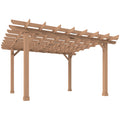 Graden Pergola Kit, Wooden Pergola Gazebo Grape Trellis with Stable Structure, 3.6 x 3.6m, Dark Brown