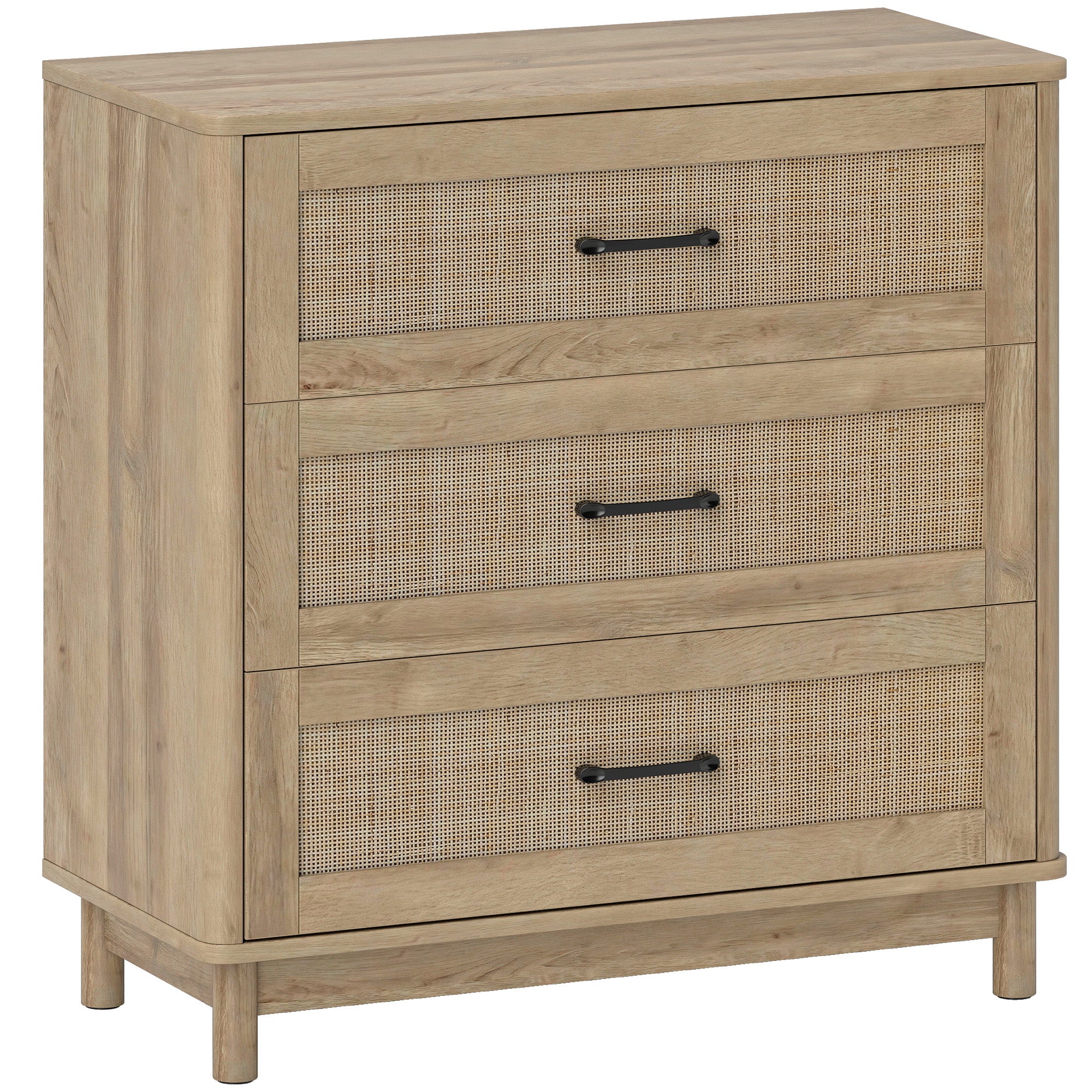 76 cm Wide Drawer Chest of Drawers with 3 Drawer - Oak