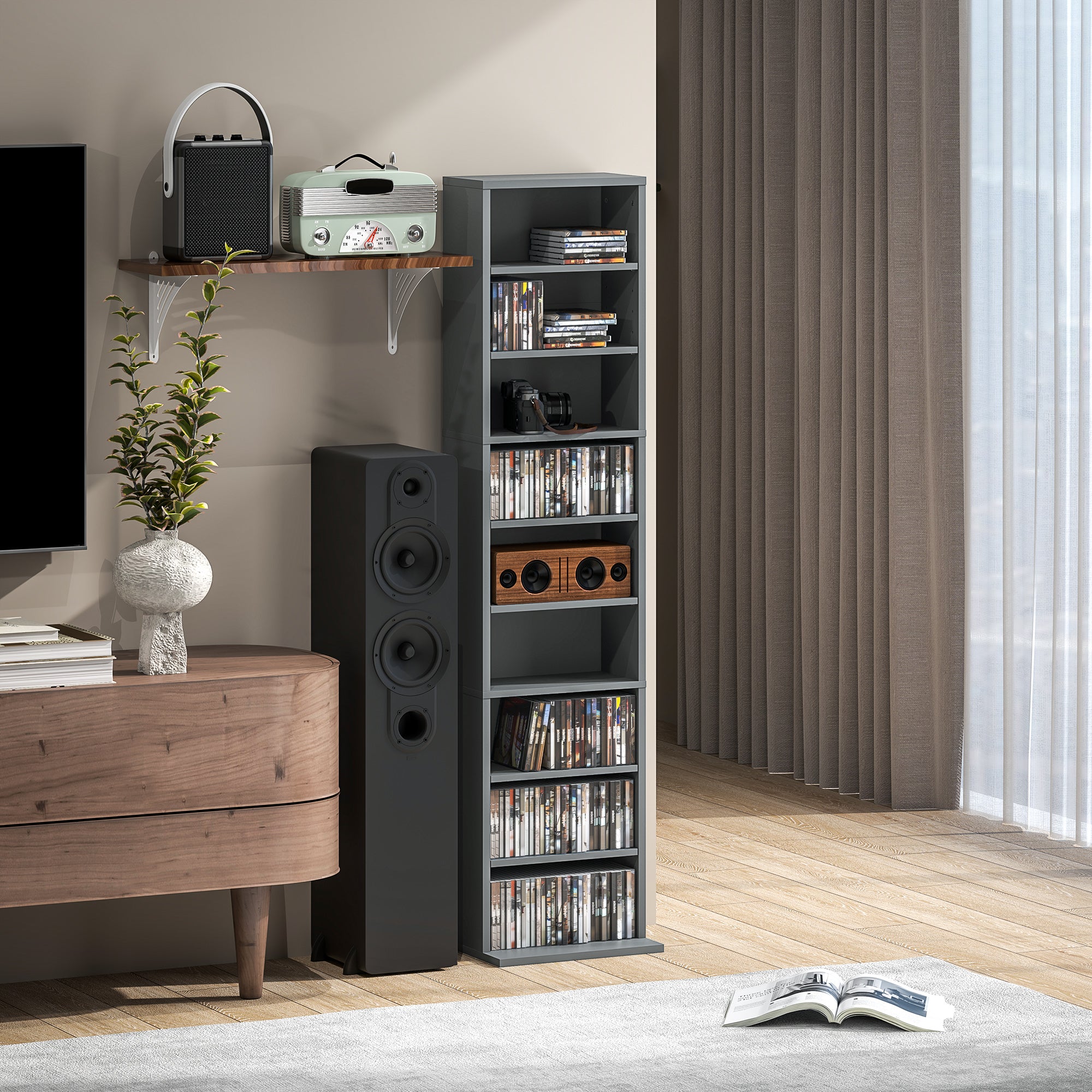 260 Narrow CD Storage Unit - Grey