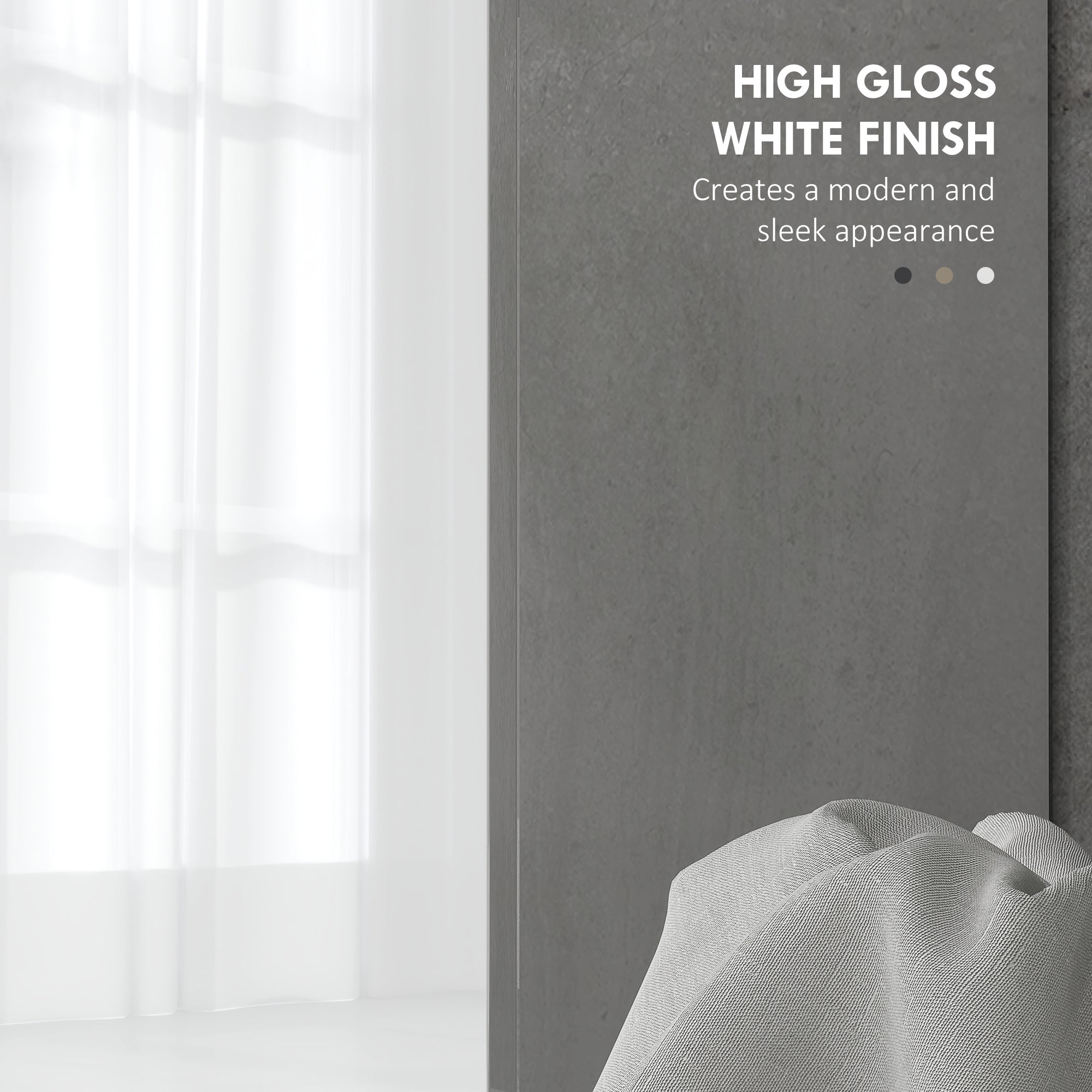 Modern Under-Sink Bathroom Cabinet - High Gloss White