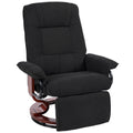 Reclining Swivel Chair, with Footrest - Black