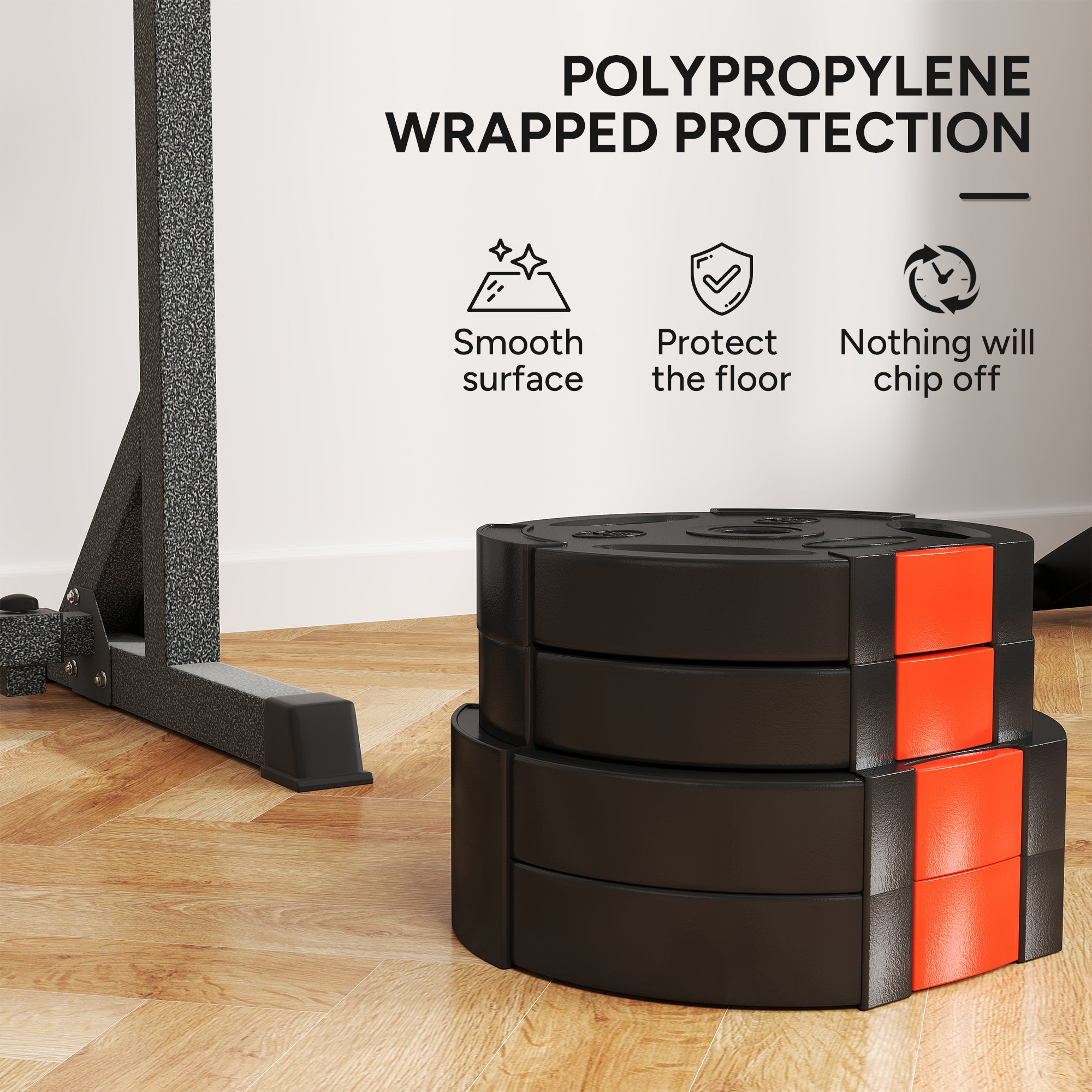 Weight Plates Set, with Two 7.5kg and Two 5kg weights, Black