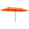 4.6m Double Canopy Garden Parasol with Crank Lift - Orange