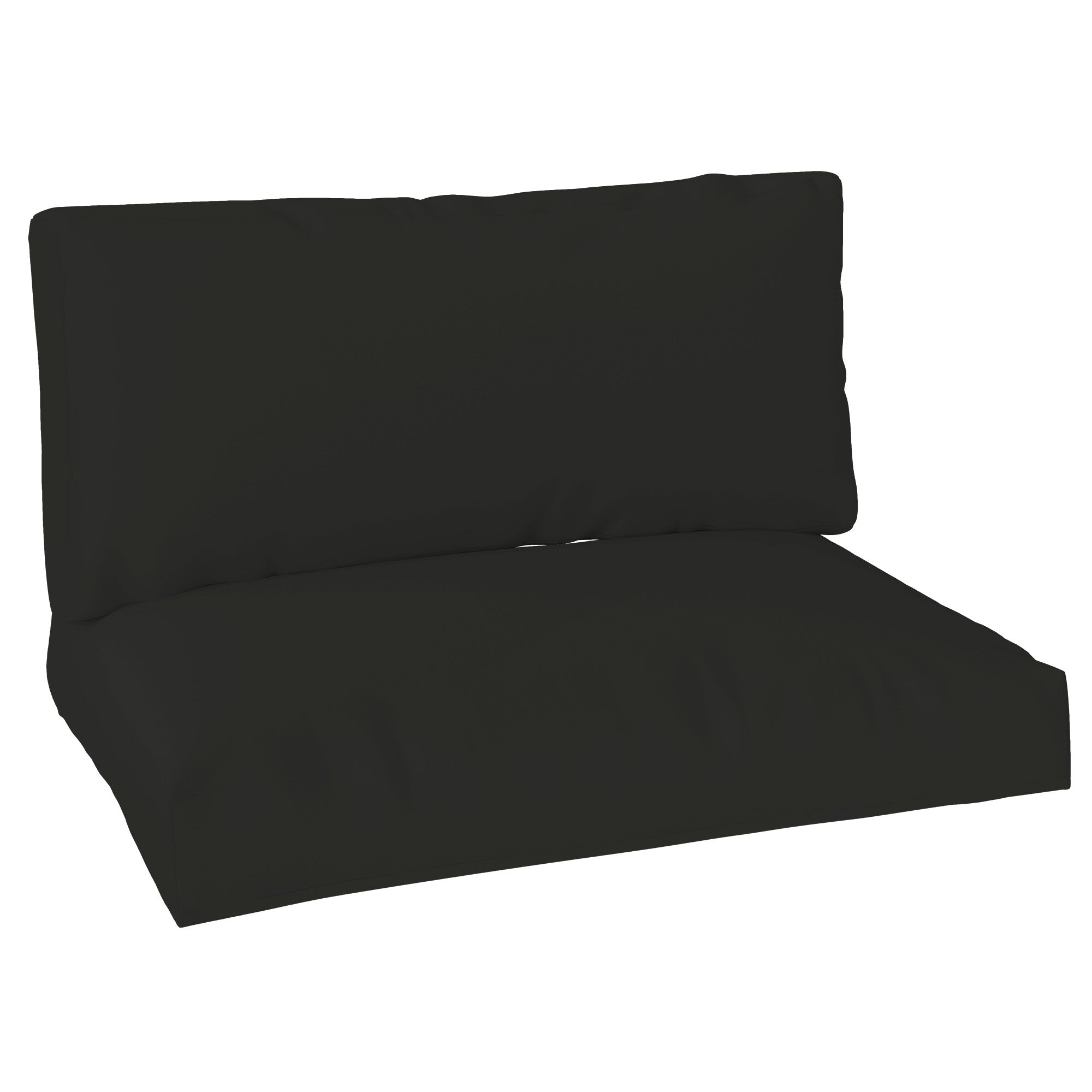 2 Seater Pallet Furniture Cushions Set - Black Outdoor Cushions with UPF20+ Fabric