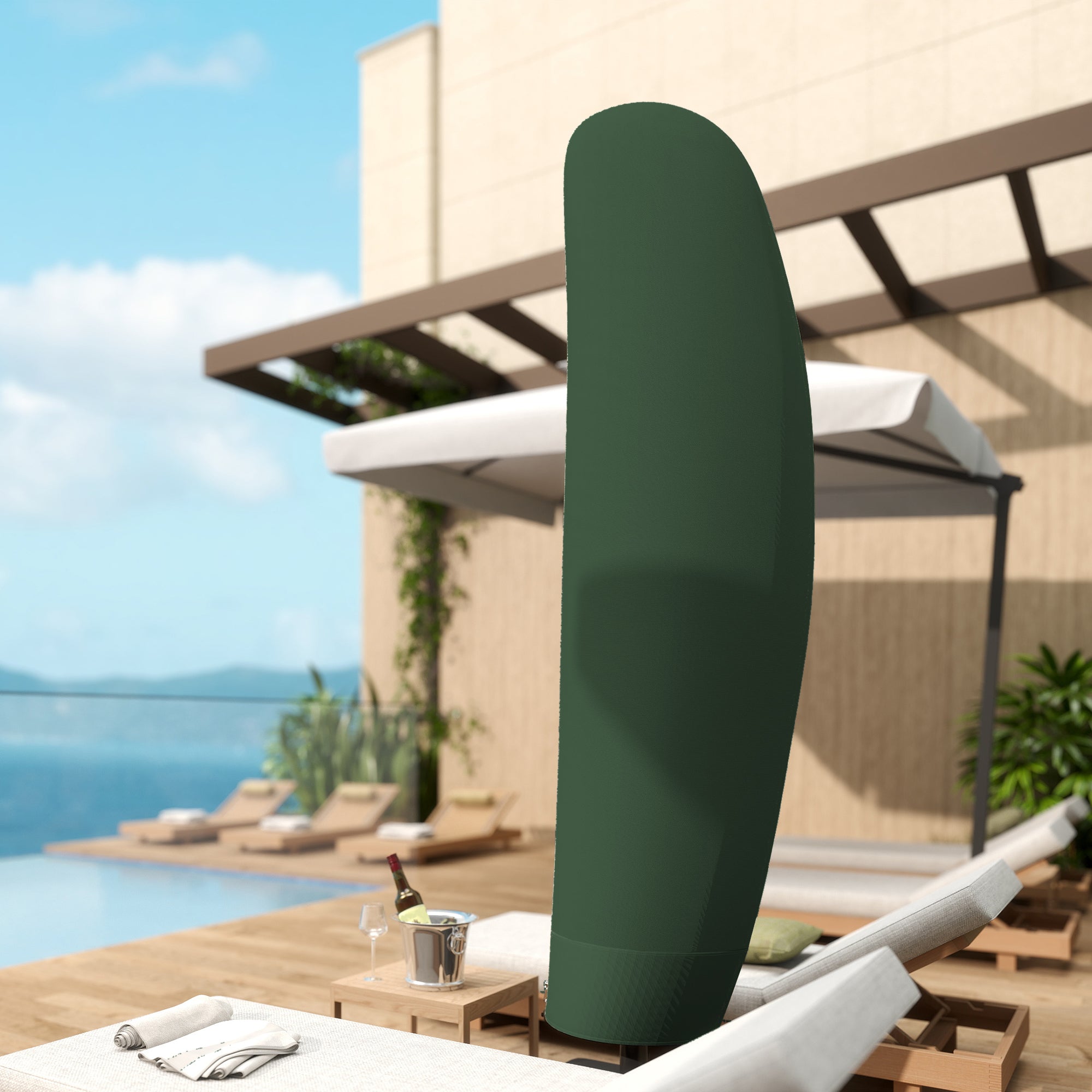 Parasol Cover, 600D Oxford Cantilever Umbrella Cover Fit for 2-4m Parasol, Green