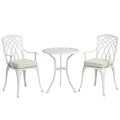 Three-Piece Cast Aluminium Bistro Set - White