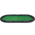 Foldable 10-Player Poker Mat with Cup Holders and Carry Bag - Green