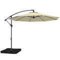 3m Overhanging Parasol, with Base, Weights and Cover - Sand brown
