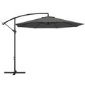 3 m Overhanging Cantilever Parasol, with Cross Base - Grey
