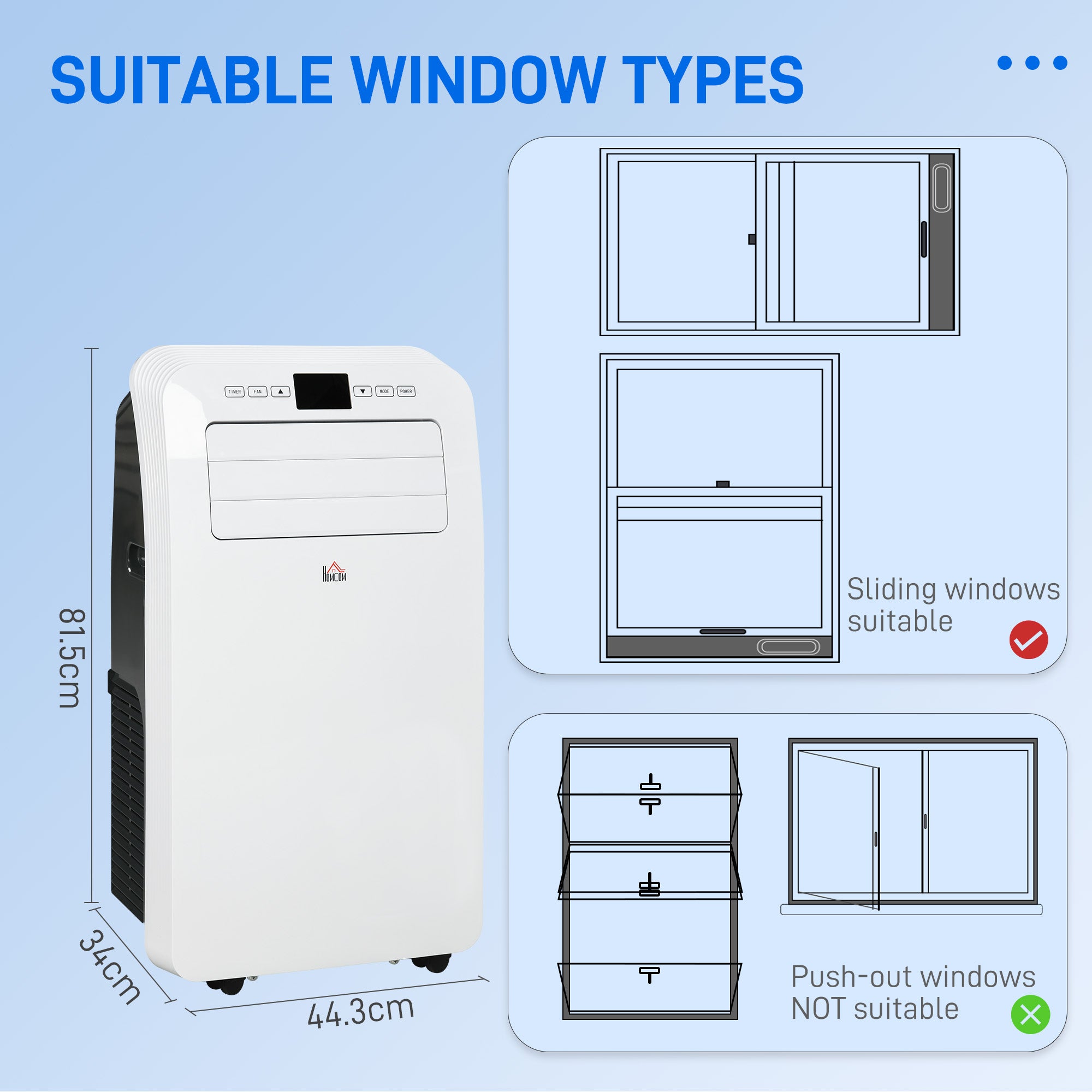 12,000 BTU Three Mode Portable Air Conditioner - White