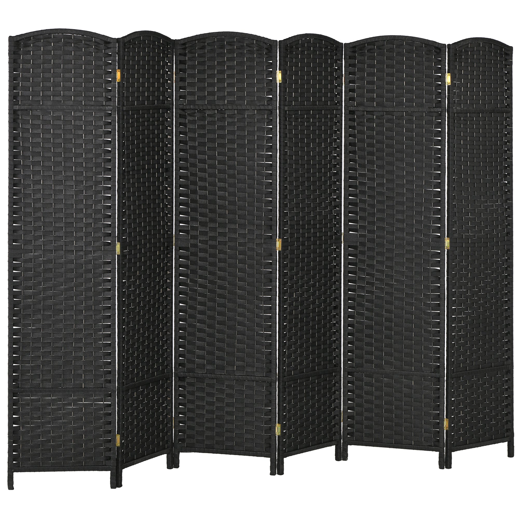 6 Panel Folding Room Divider, Freestanding Privacy Screen for Living Room, Bedroom and Office, 240 x 170cm, Black