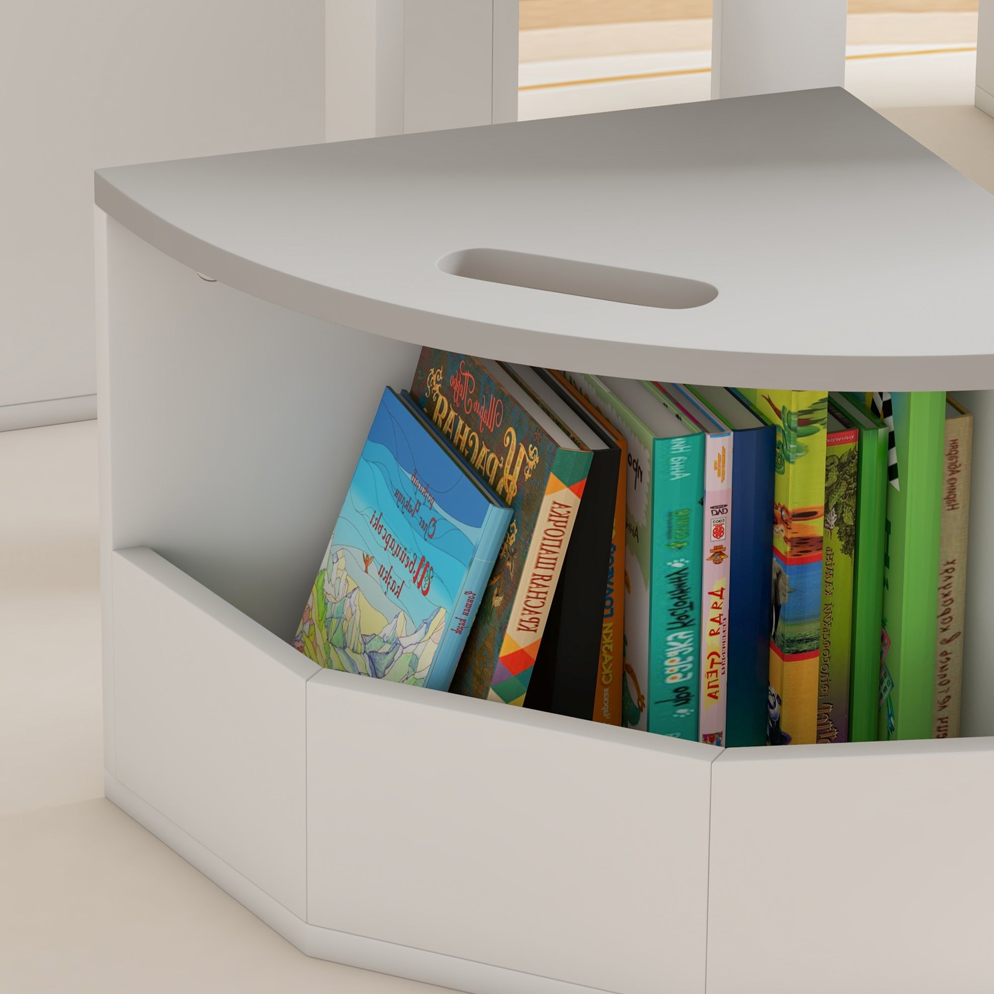 5 Piece Kids Table and Chairs Set with Storage - Grey