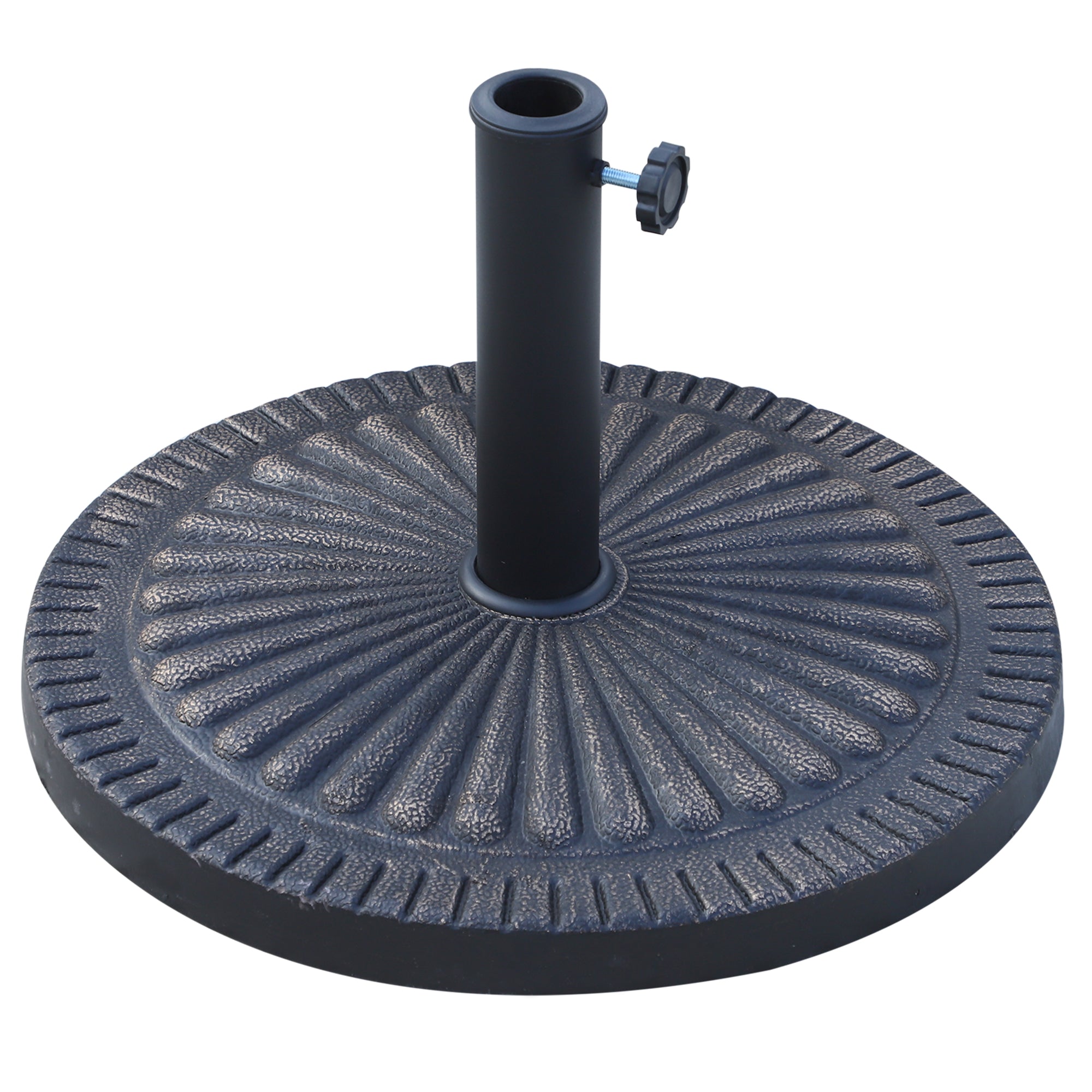 14kg Garden Parasol Base, Round Resin Sun Umbrella Base, Outdoor Umbrella Stand for 38mm or 48mm Outdoor Umbrella Poles, Bronze Tone