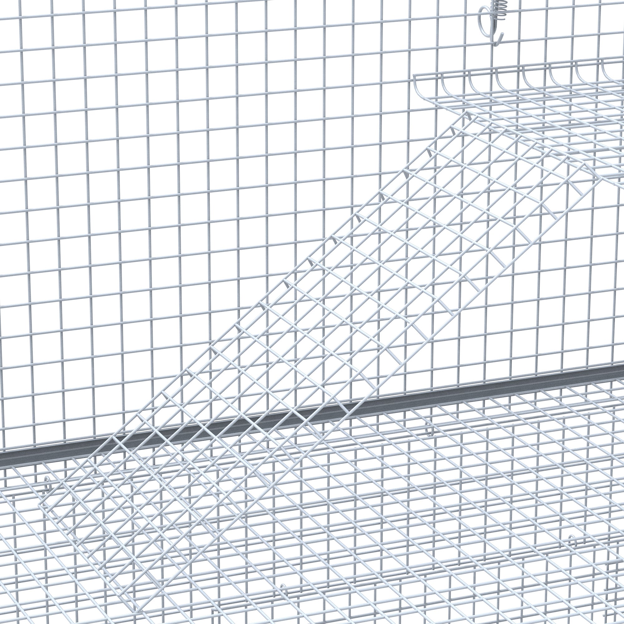 3-Level Metal Hamster Cage Platform Feeding Habitat Easy Clip Base Ladder, Grey