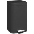 20L Modern Boxy Metal Kitchen Bin with Pedal - Black
