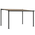 3.6 x 3 m Lean to Garden Pergola with PC Roof, Aluminium Frame Hardtop Gazebo Pergola with Drainage Gutters, Dark Grey