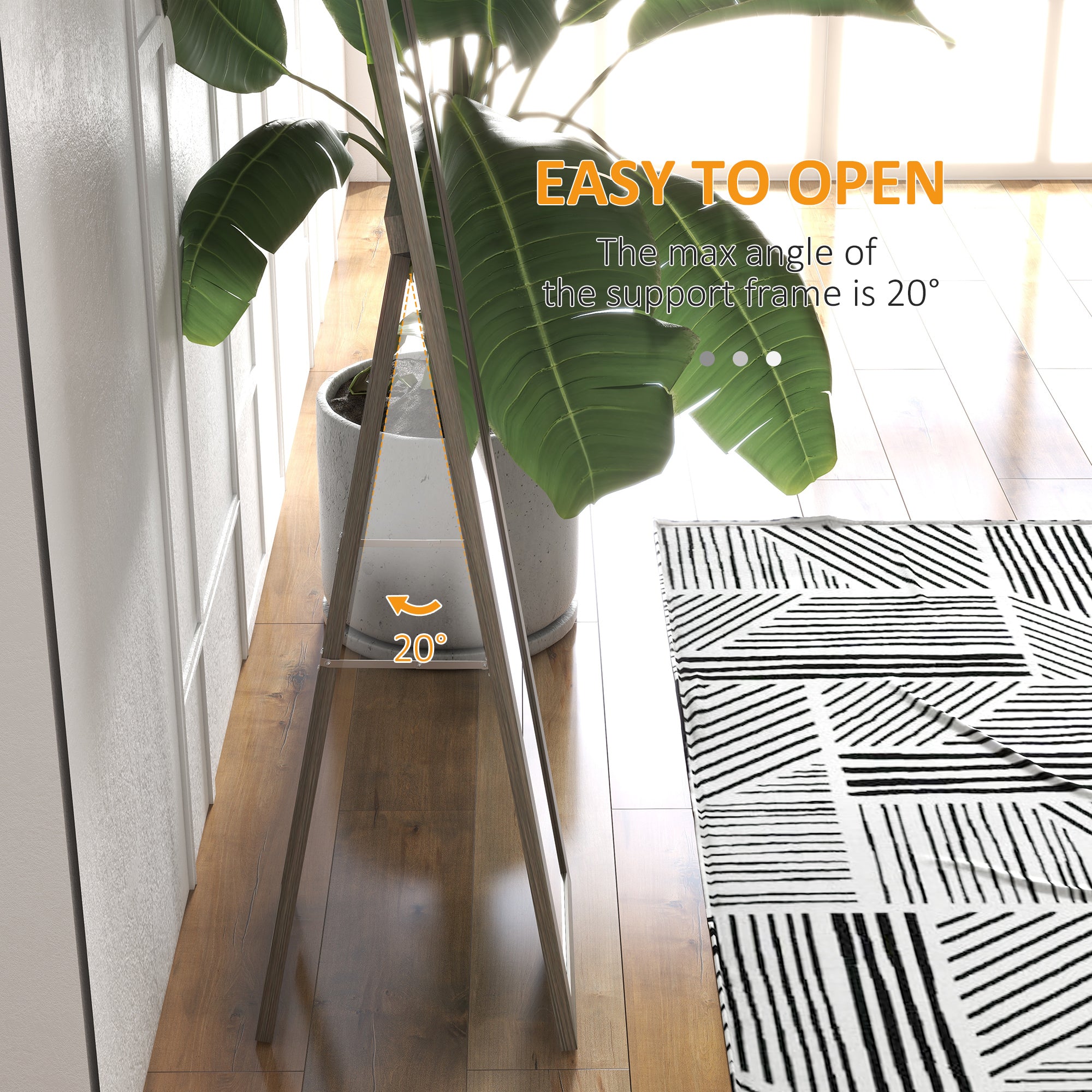 Full Length Mirror, 37 x 157 cm, Hanging or Freestanding, Rectangular Full Body Mirror for Living Room, Bedroom, Grey