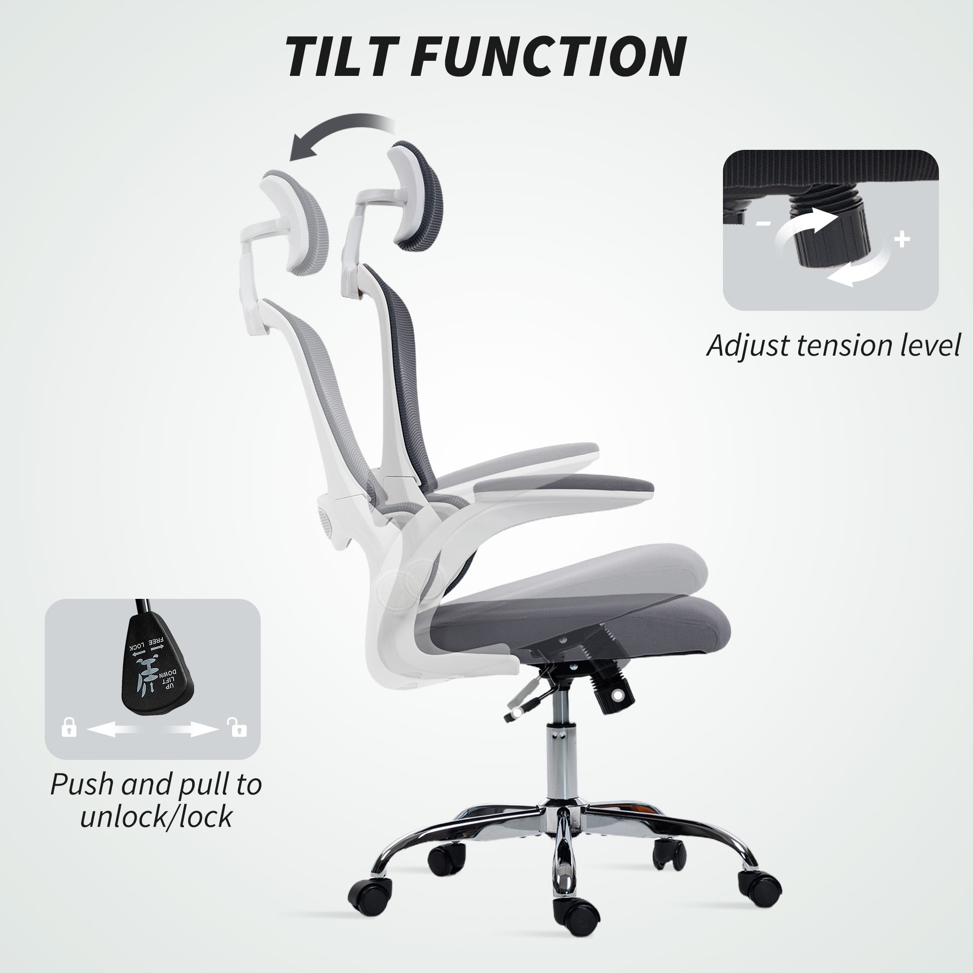 Mesh Back Office Chair, with Lumbar Support - Charcoal Grey