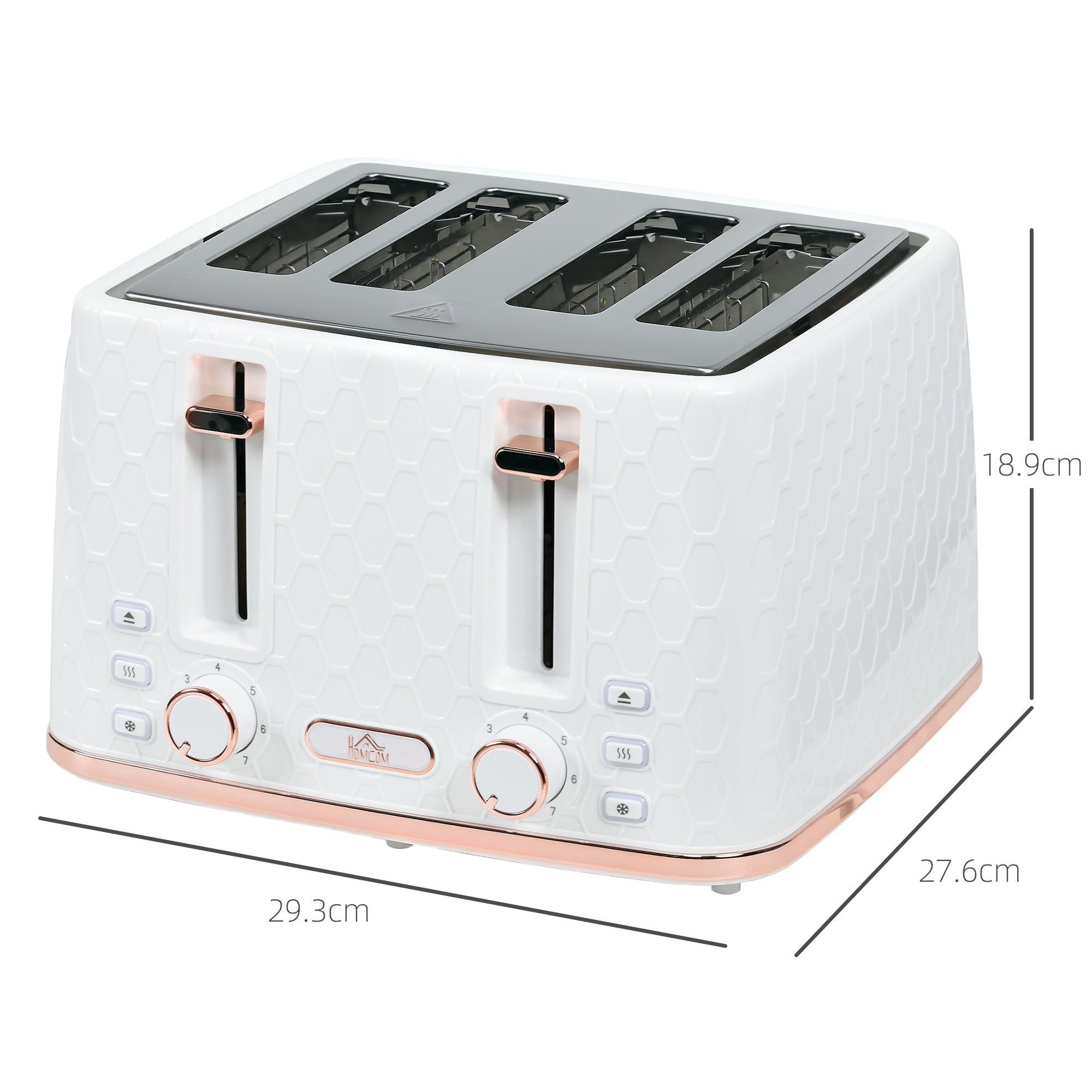 Four-Slice Honeycomb Toaster - White