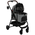 Dog Stroller, 3 in 1 Foldable Pet Stroller for Small Puppy Cat with Detachable Travel Carrier, Storage Basket, Grey