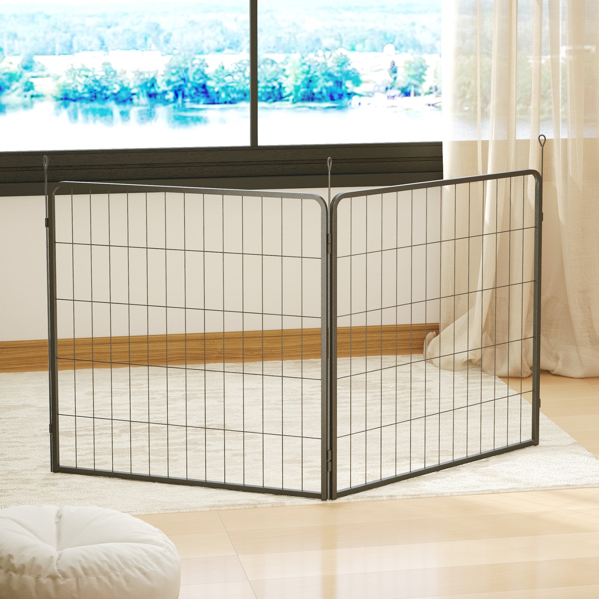 2 Piece Dog Pen Expansion Pack for 80cm High Pet Playpen with 3 Stakes, for Small and Medium Dogs