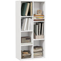 Seven-Cube Bookcase Storage Unit with Anti-Tip Straps - White Wood Effect