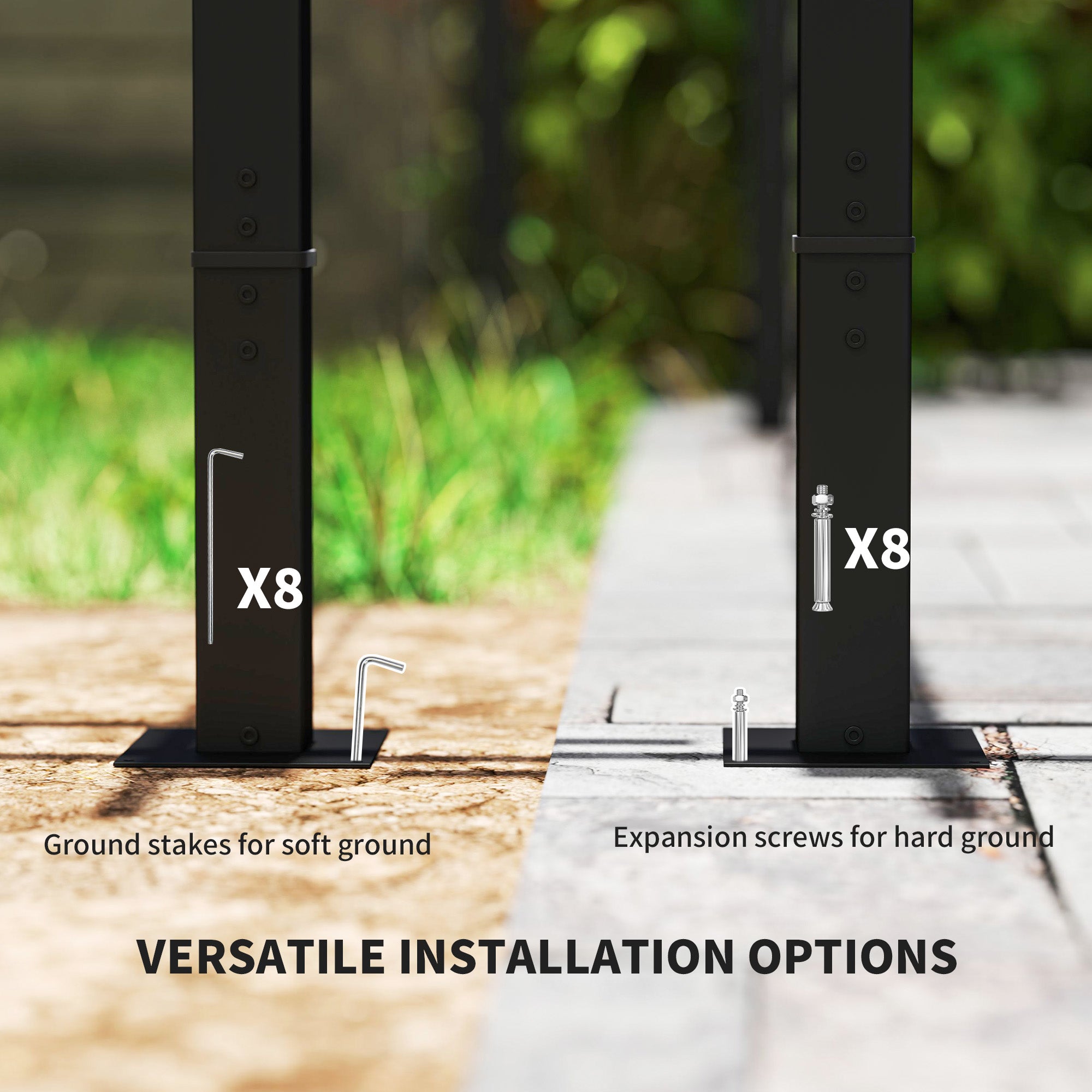 3 x 3 Metre Retractable Roof Pergola with Curtains - Beige