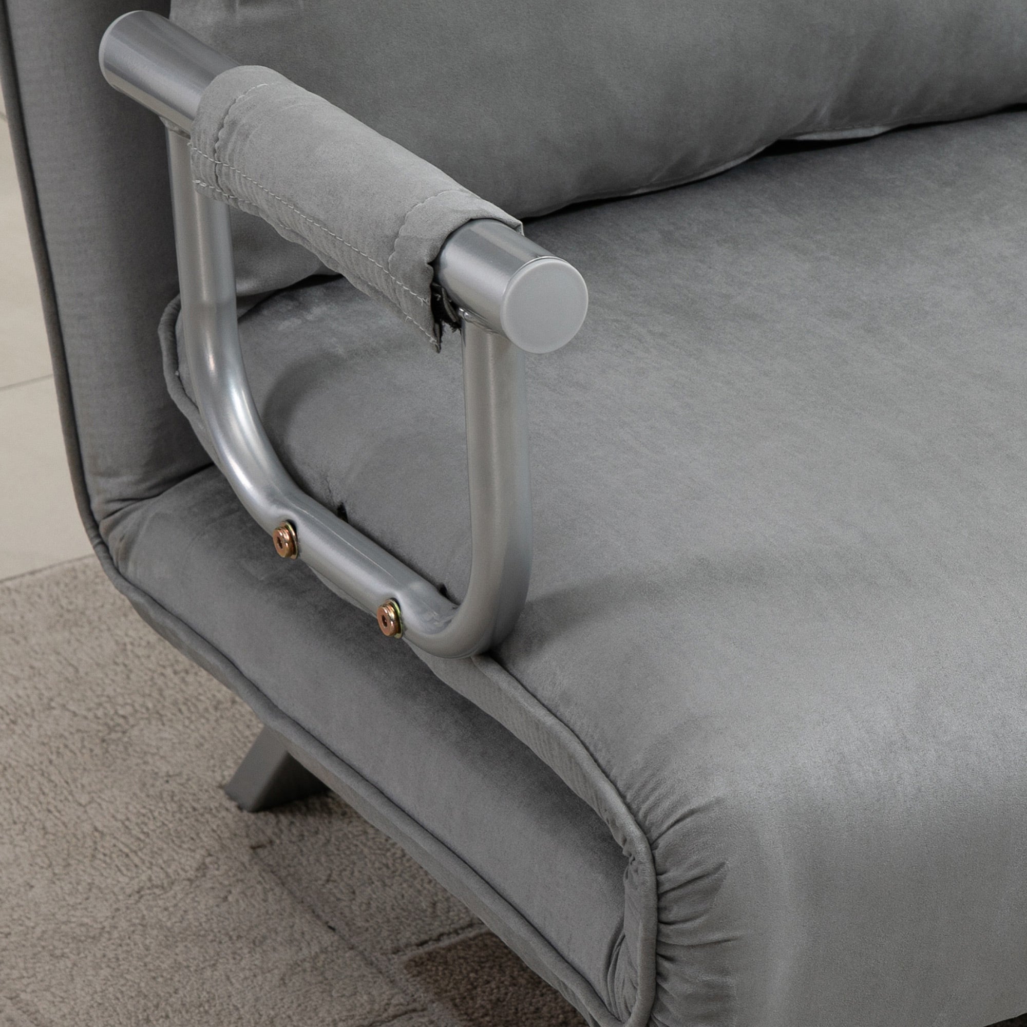 Two-Seater Click-Clack Sofa Bed - Light Grey