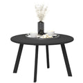 70cm Round Outdoor Coffee Table with Metal Frame and Non-Slip Pads - Black