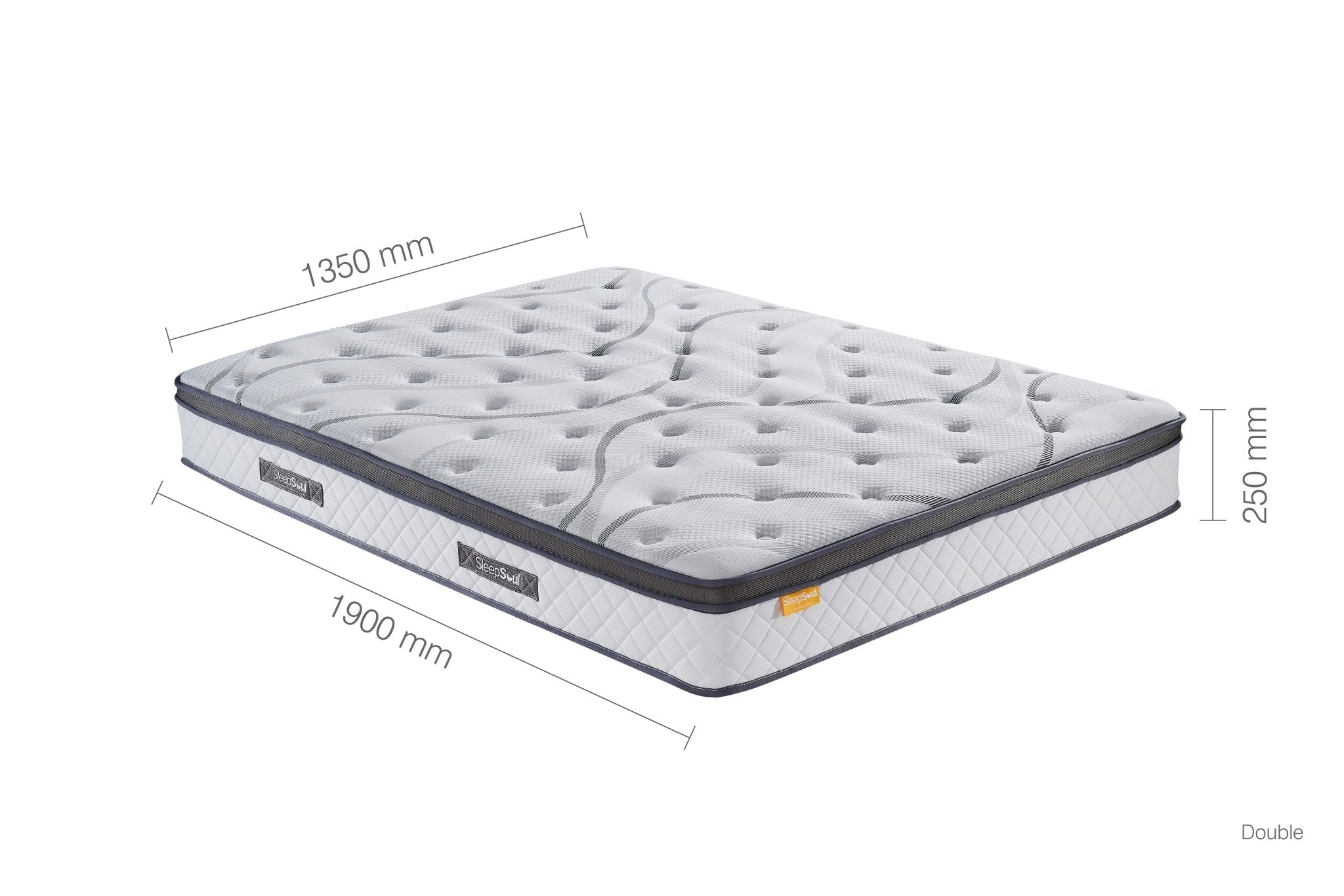 Double Premium Package | Elm Double Bed Grey & SleepSoul Heaven Mattress