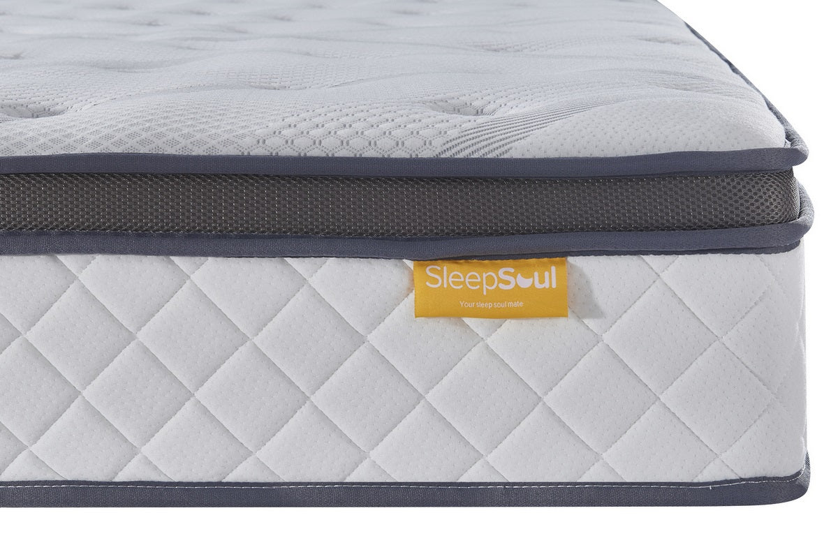 Double Premium Package | Elm Double Bed Grey & SleepSoul Heaven Mattress