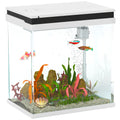 14L Glass Fish Tank with Filter, LED Lights & Water Pump - White