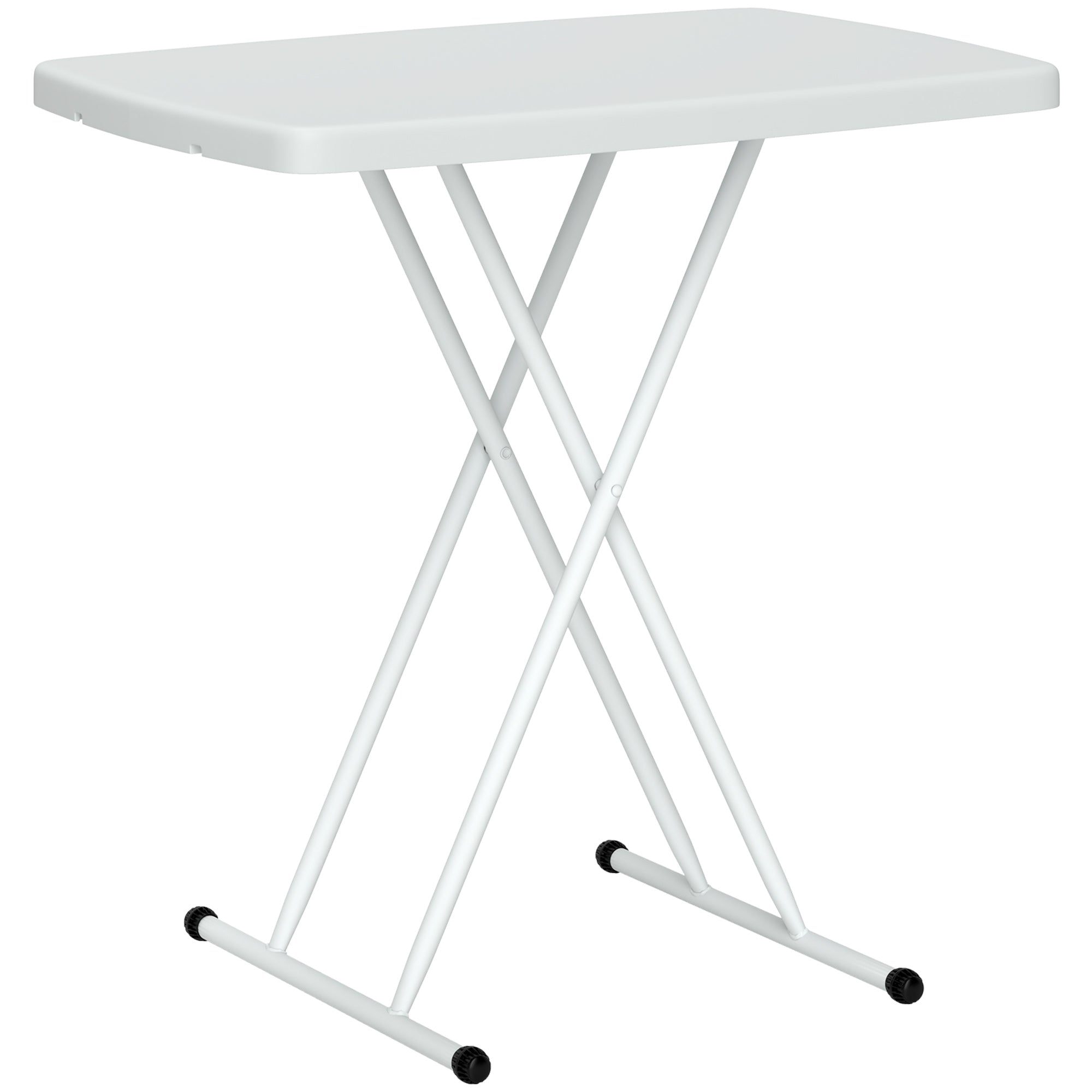 Minimal Folding Outdoor Table With Adjustable Heights - White