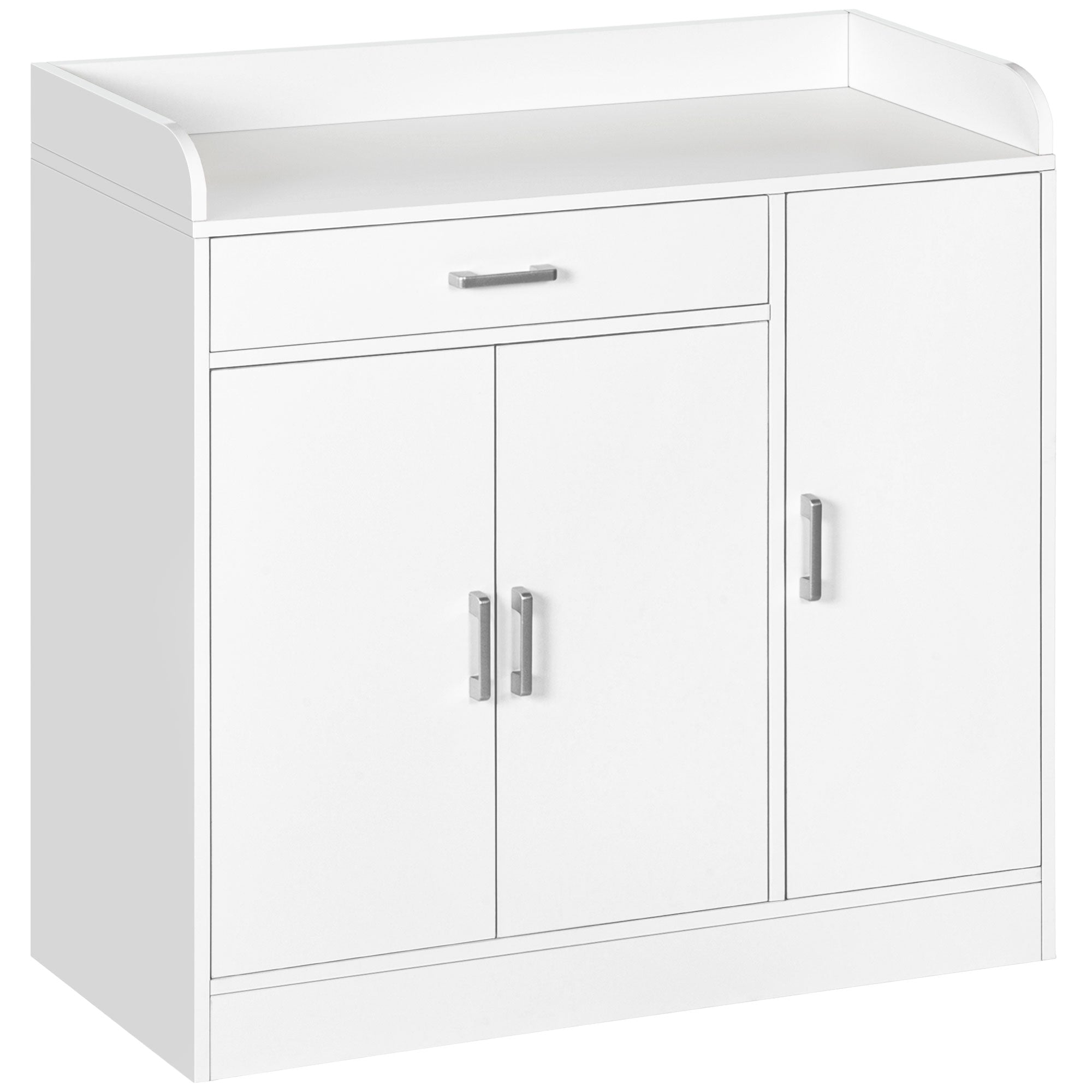 Modern Sideboard with Storage Cabinet, Floor Cupboard with Drawer for Living Room, Bedroom, Hallway, White