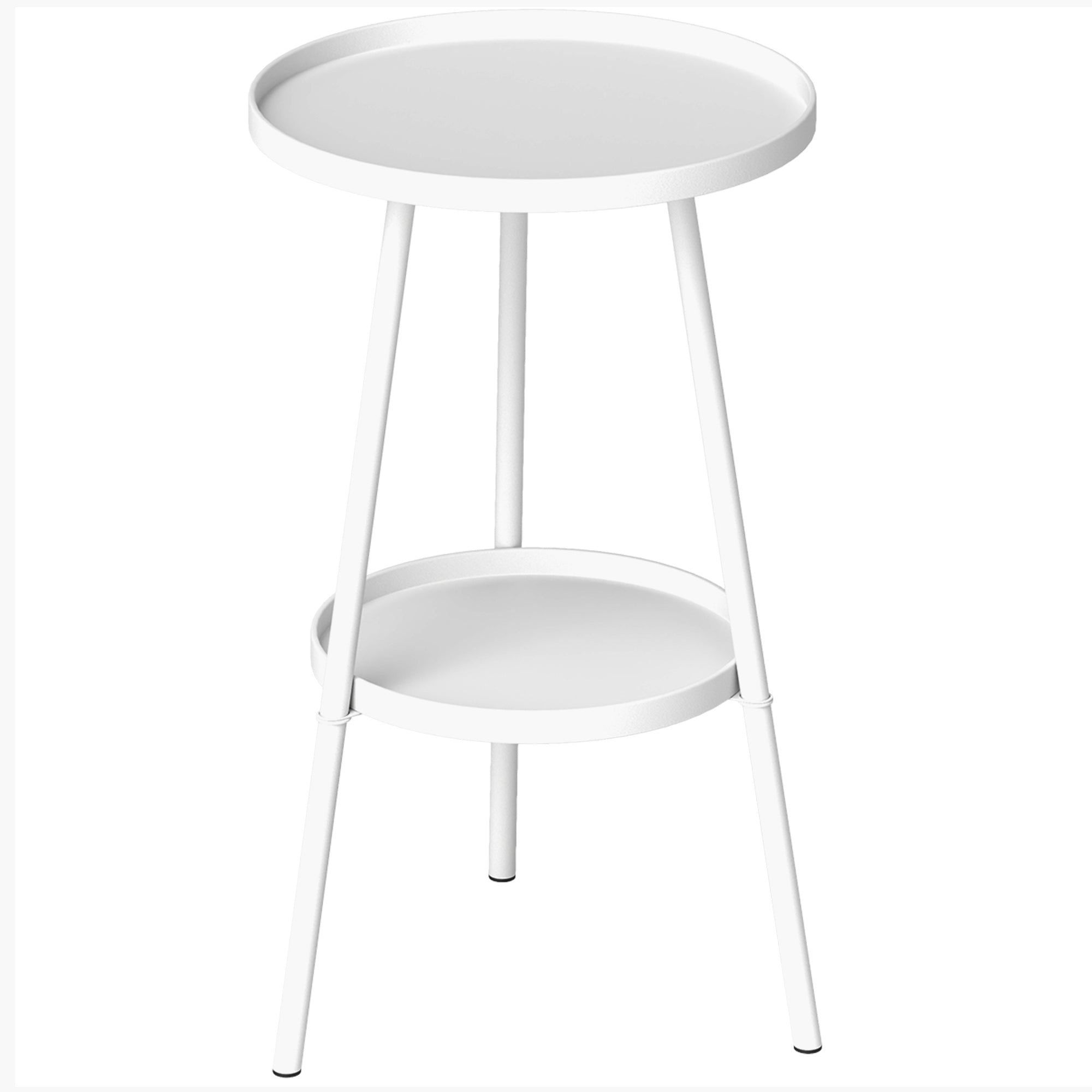 Two-Tier Metal Garden Table - White